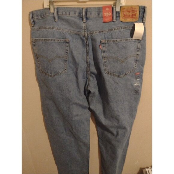 NWT New Levi's 550 Relaxed Tapered Leg Blue Denim Jeans 42x30 Cotton - Picture 4 of 10